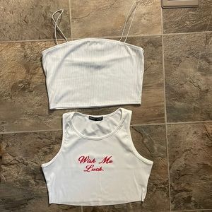 Ripped strappy cropped top. Very cute and flattering. Sexy! Ripped tank